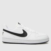 Nike white & black court borough low recraft Youth trainers