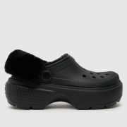 Crocs stomp lined clog sandals in black