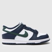 Nike navy & green dunk low Youth trainers