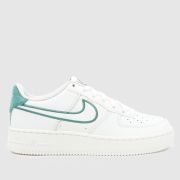 Nike white & green air force 1 lv8 3 Youth trainers