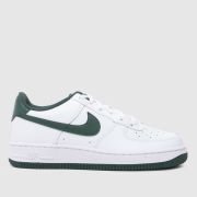 Nike white & green air force 1 Youth trainers