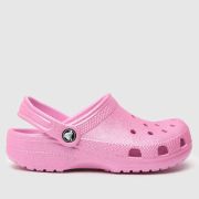 Crocs pink classic glitter clog Girls Junior sandals