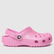 Crocs pink classic glitter clog Girls Youth sandals