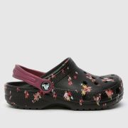 Crocs black multi classic floral clog Girls Junior sandals