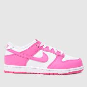 Nike white & pink dunk low Girls Junior trainers