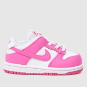 Nike white & pink dunk low Girls Toddler trainers