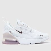 Nike white & burgundy air max 270 Girls Junior trainers