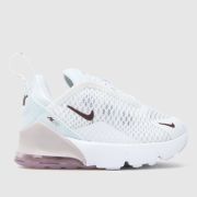 Nike white & burgundy air max 270 Girls Toddler trainers