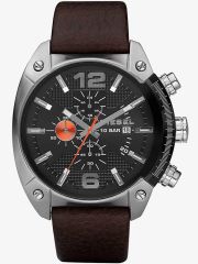 Diesel Overflow Chronograph Brown Leather Strap Watch DZ4204