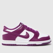 Nike white & purple dunk low Girls Youth trainers