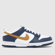 Nike navy & white dunk low Boys Youth trainers