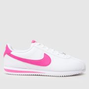 Nike white & pink cortez Girls Youth trainers