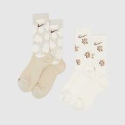 Nike beige everyday crew socks 2 pack