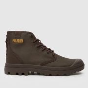 Palladium pampa hi coated trainers in dark brown