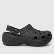 Crocs classic platform glitter clog sandals in black