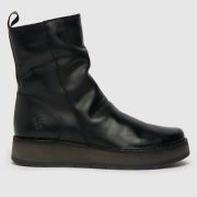 Fly London reno ruched boots in black