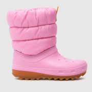 Crocs pale pink classic neo puff Girls Junior boots