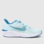 Nike white & pl blue star runner 4 Girls Youth trainers