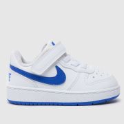 Nike white & navy court borough low Boys Toddler trainers