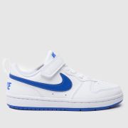 Nike white & navy court borough low Boys Junior trainers