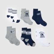 Nike navy kids varsity crew socks 6 pack