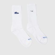 Nike white & blue everyday plus crew sock 1 pack