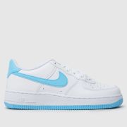 Nike white & pl blue air force 1 Youth trainers