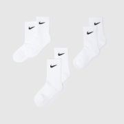 Nike white kids basic crew socks 3 pack