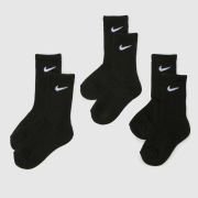 Nike black & white kids basic crew socks 3 pack