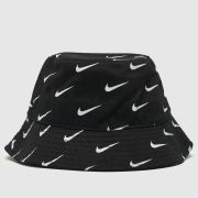 Nike black & white kids swoosh print bucket