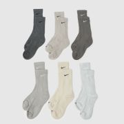 Nike grey multi everyday crew sock 6 pack