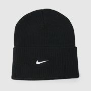 Nike black & white swoosh peak beanie