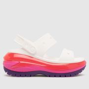 Crocs mega crush sandals in white & pink