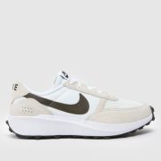 Nike waffle debut trainers in stone & black