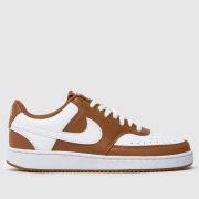 Nike court vision low trainers in white & brown