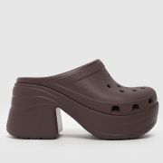 Crocs siren heeled clog sandals in dark brown