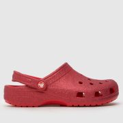 Crocs classic glitter clog sandals in red