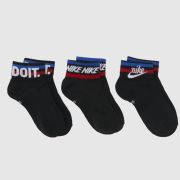 Nike black & white everyday ankle socks 3 pk