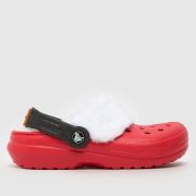 Crocs red classic lined santa clog Junior sandals