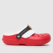 Crocs classic lined santa clog sandals in red