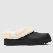 HUNTER BOOTS play sherpa clog flat shoes in black