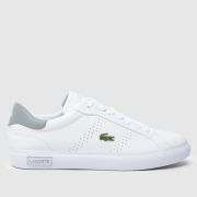 Lacoste powercourt 2.0 trainers in white & grey