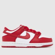 Nike white & red dunk low Boys Junior trainers