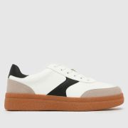 schuh malani gum sole trainers in black & white