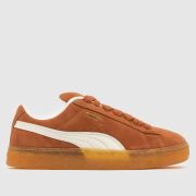 PUMA suede xl trainers in brown & white