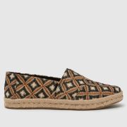 TOMS alpargata rope 2.0 woven flat shoes in black multi