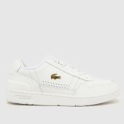 Lacoste t-clip trainers in white & gold