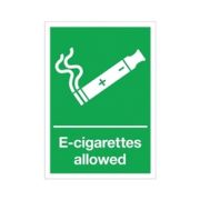 Signs and Labels E-Cigarettes Allowed Sign Rigid Plastic 297x210mm