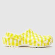 Crocs classic gingham clog sandals in yellow