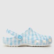 Crocs classic gingham clog sandals in blue